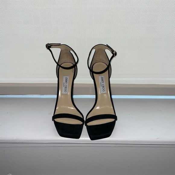 JIMMY CHOO Alva Heeled Sandal in Suede - Picture 1 of 4